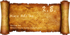 Kucz Béke névjegykártya